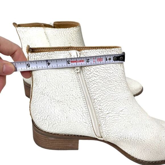 Lucky Brand Lenree distressed leather Bootie Sz 8.5 white boho - Picture 9 of 12